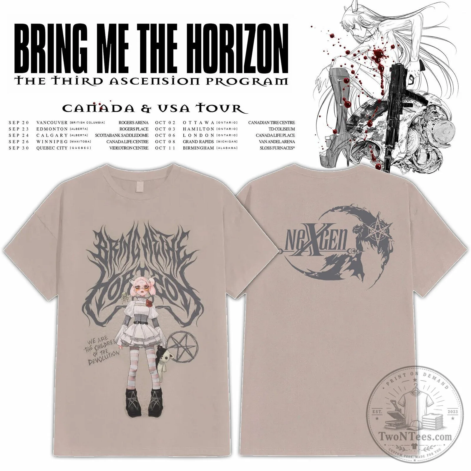 Bring Me The Horizon Next Gen Cyber Goth Tour Graphic T-Shirt