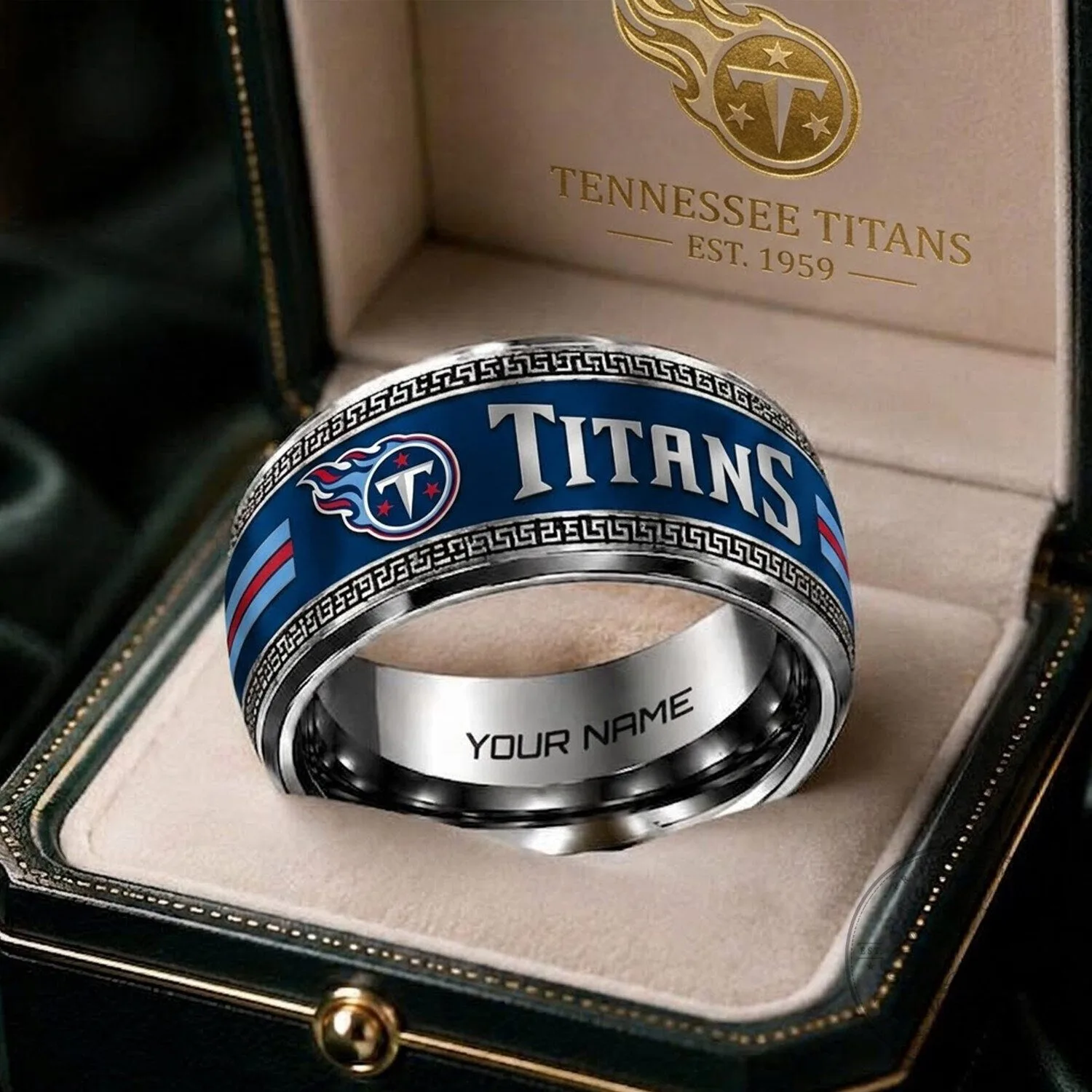 Tennessee Titans NFL Football Team Custom Name Engraved Ring Jewelry Gift