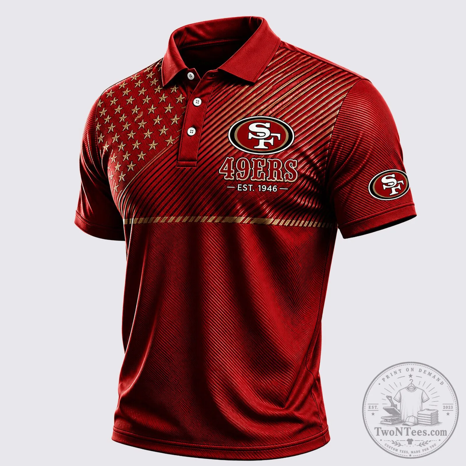 San Francisco 49ers Stars and Stripes National Football League Polo Shirt