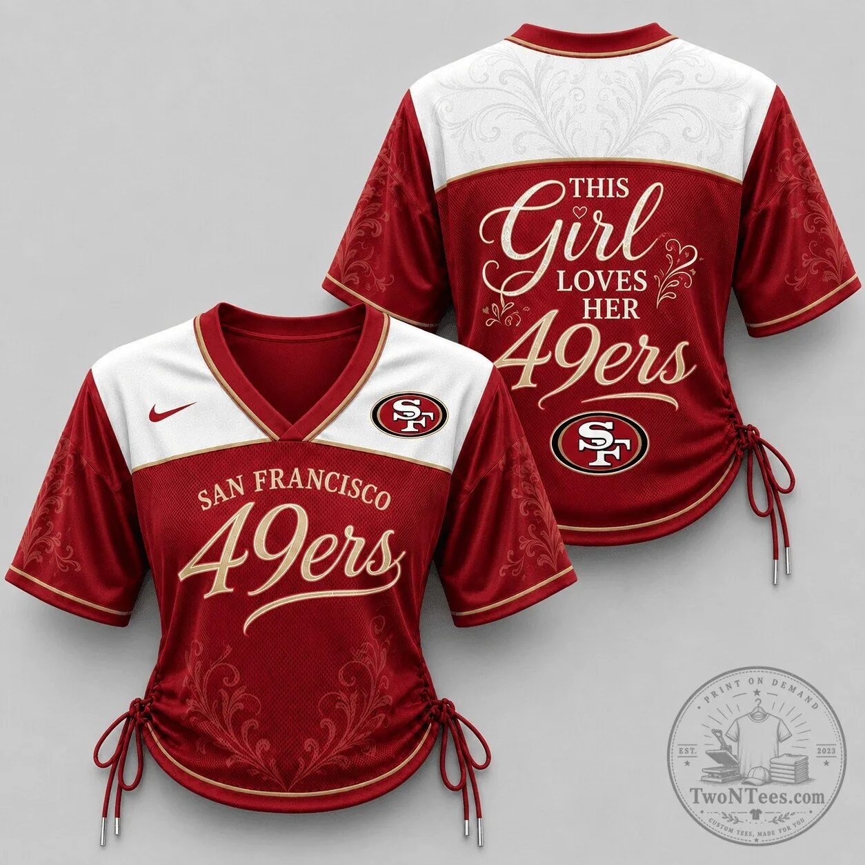 San Francisco 49ers This Girl Loves Her 49ers Women's Football Jersey 1 San Francisco 49ers This Girl Loves Her 49ers Women