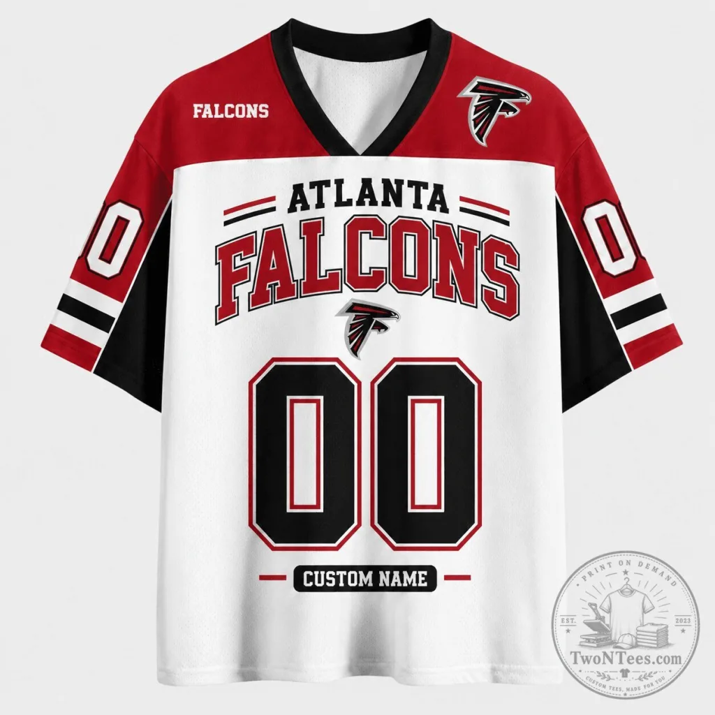 Atlanta Falcons Custom Name and Number Football Team Fan Jersey Atlanta Falcons Custom Name and Number Football Team Fan Jersey
