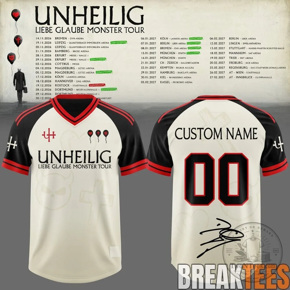 Unheilig Liebe Glaube Monster Tour Black and White Football Jersey 2 Unheilig Liebe Glaube Monster Tour Black and White Football Jersey