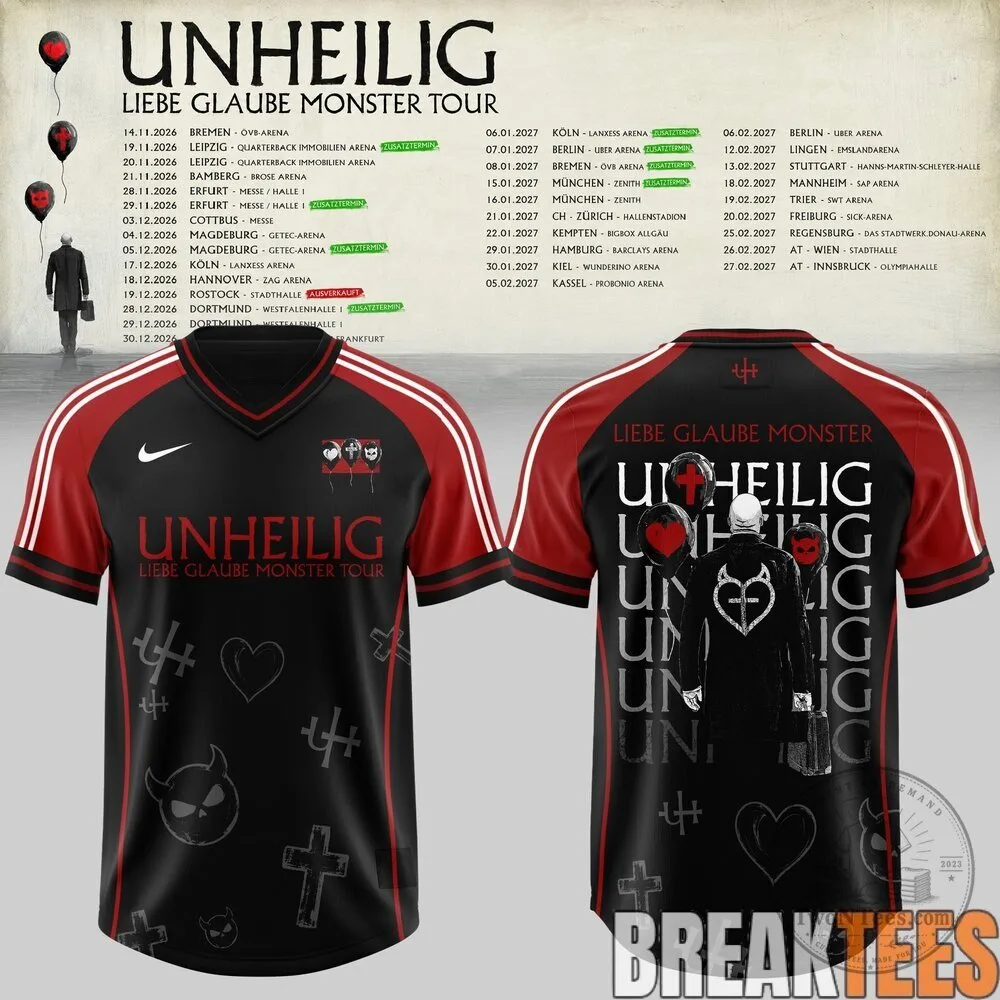 Unheilig Liebe Glaube Monster Tour Black and White Football Jersey 3 Unheilig Liebe Glaube Monster Tour Black and White Football Jersey