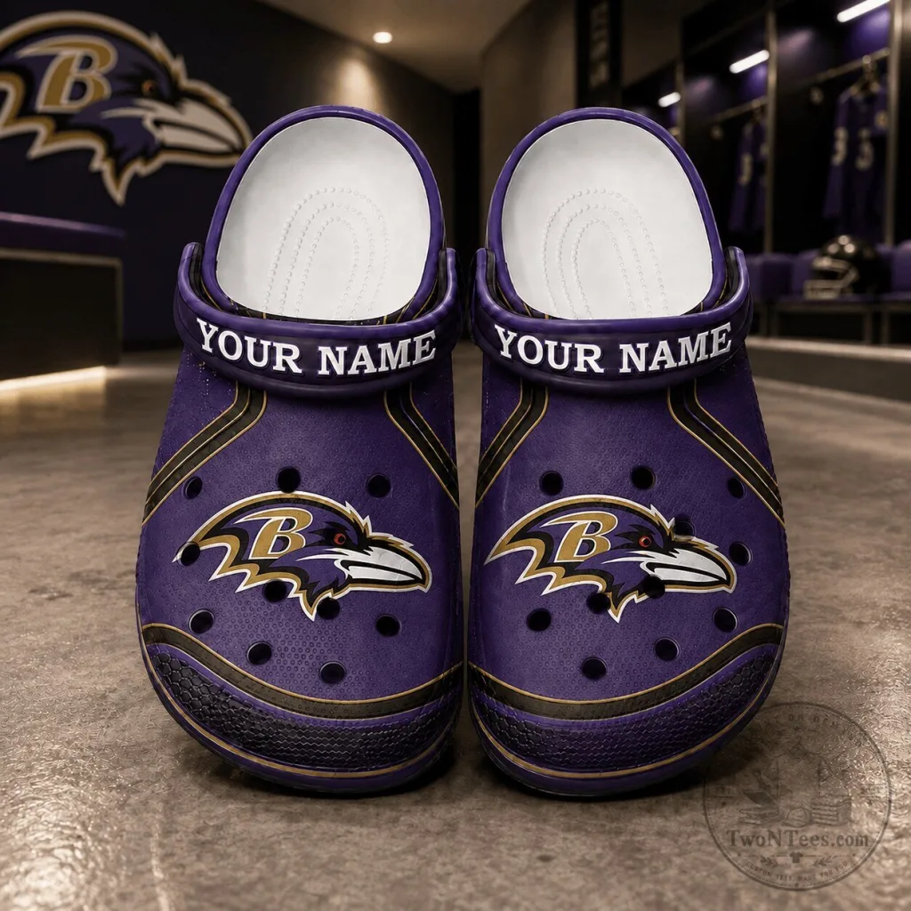 Baltimore Ravens Personalized Team Logo Crocs Shoes Baltimore Ravens Personalized Team Logo Crocs Shoes
