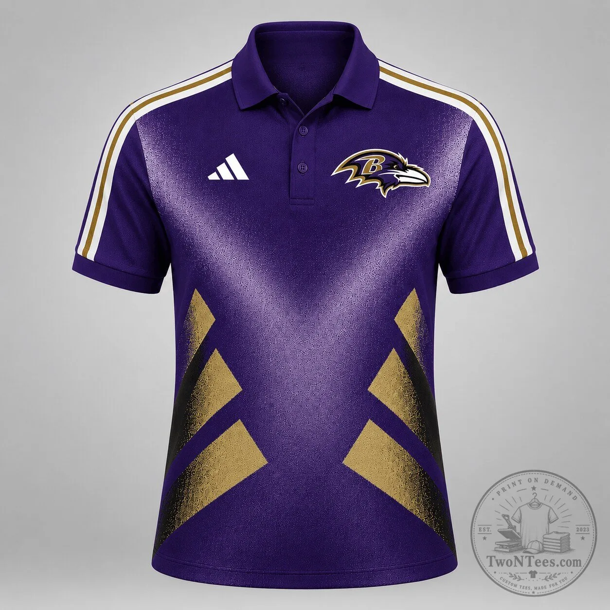Baltimore Ravens NFL Fan Polo Shirt, Geometric Pattern Sports Apparel