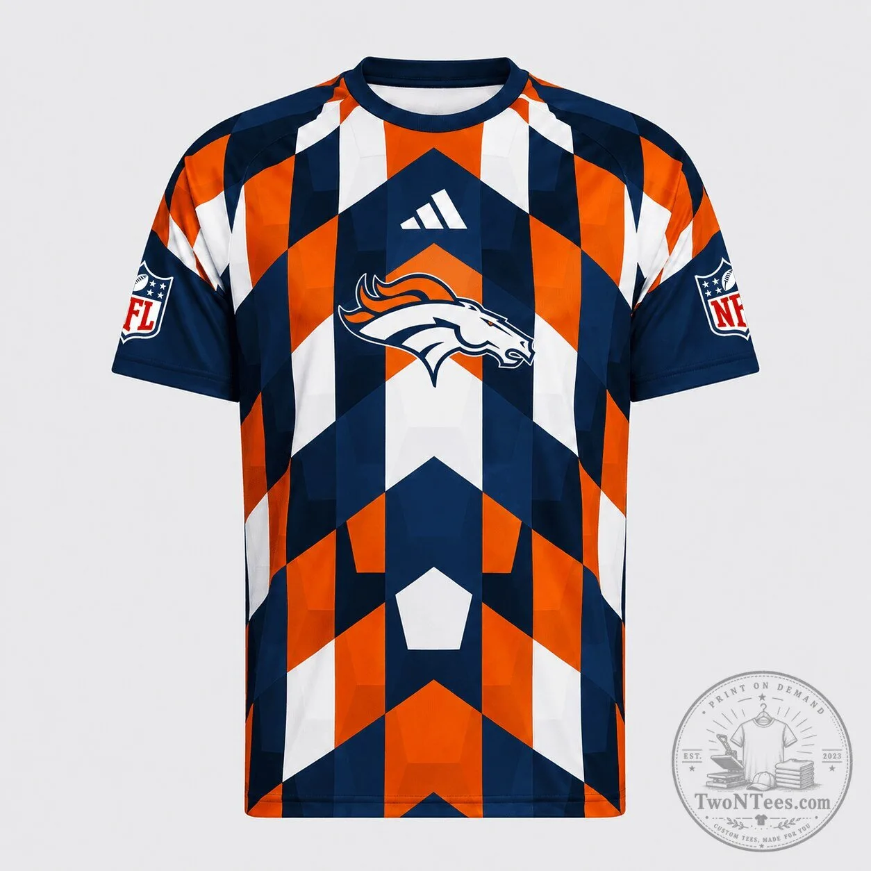 Denver Broncos NFL Fan Shirt Geometric Performance Football Jersey