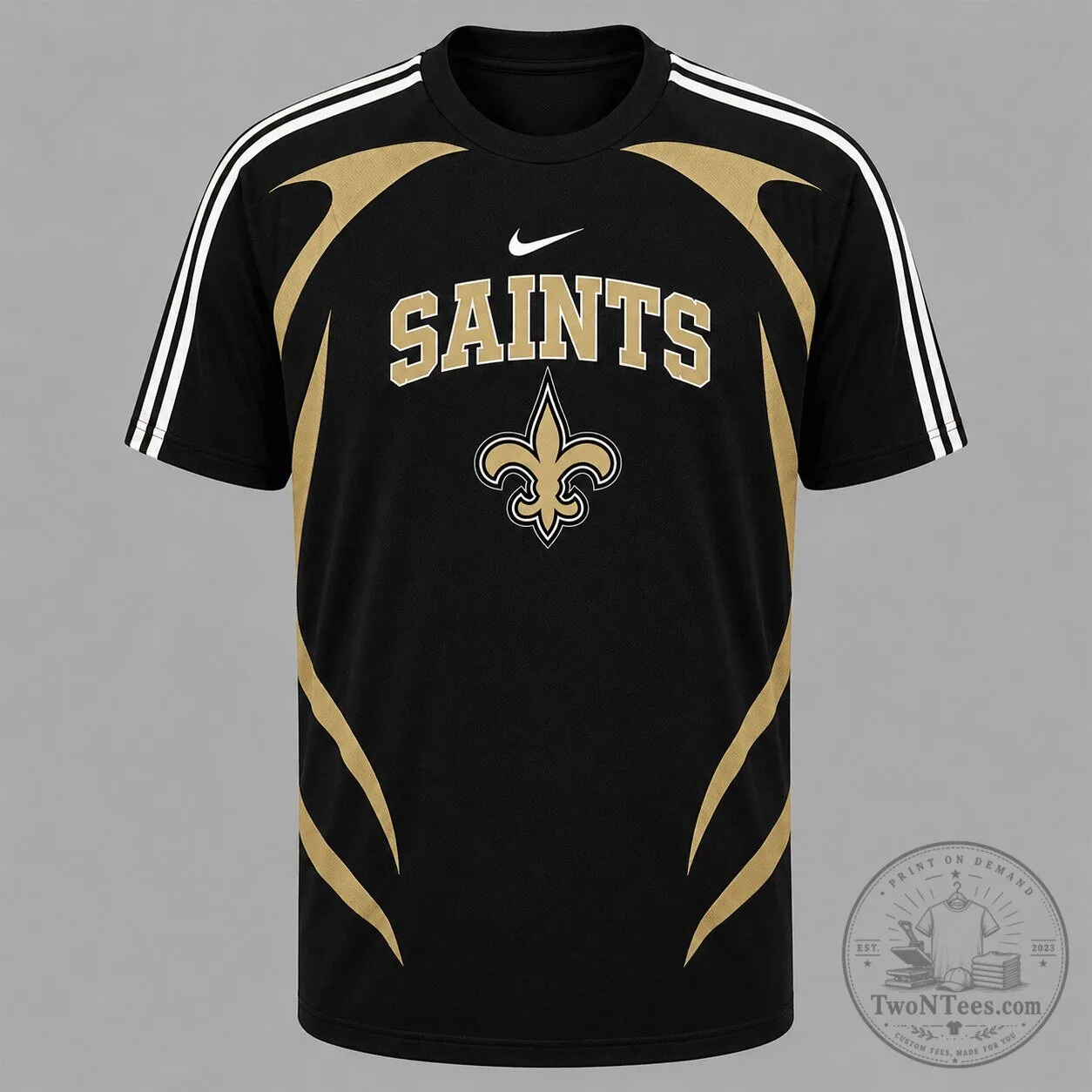 New Orleans Saints Football Team Black and Gold Athletic Jersey
