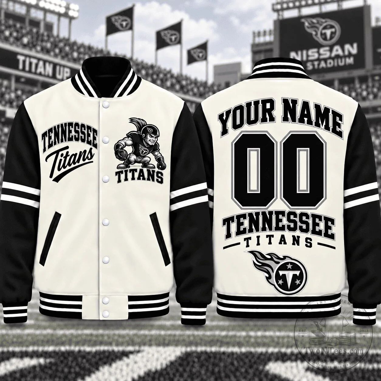 Personalized Varsity Jacket with Name and Number for Tennessee Titans Fans 1 Personalized Varsity Jacket with Name and Number for Tennessee Titans Fans