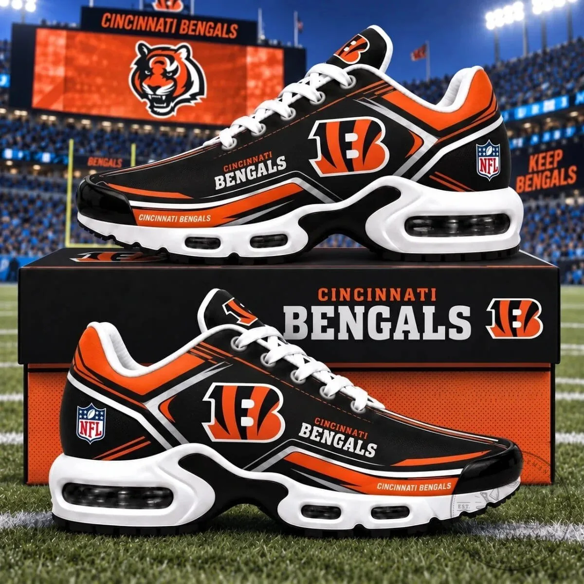 NFL Fan Gear Cincinnati Bengals Air Max Style Shoes 1 NFL Fan Gear Cincinnati Bengals Air Max Style Shoes