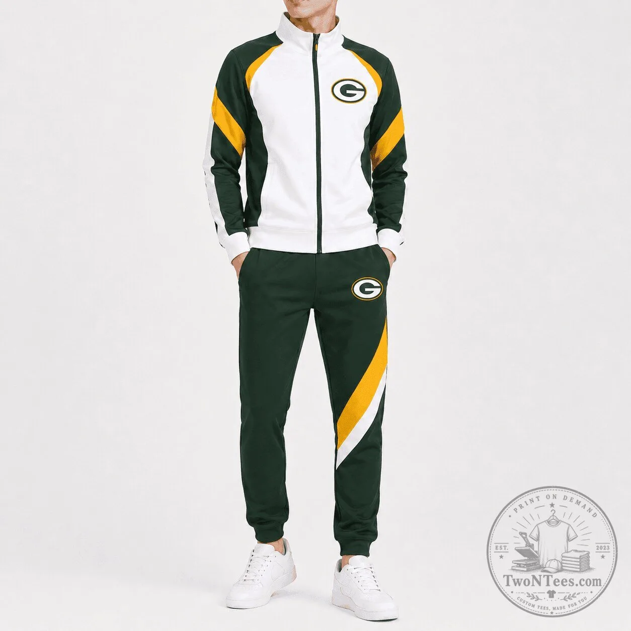 Packers NFL Team Tracksuit Ensemble: Jacket and Pants in Green Bay Colors