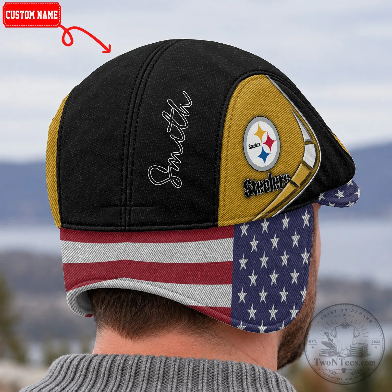 Pittsburgh Steelers NFL Flat Cap with Foldable Ear Flaps 8 Pittsburgh Steelers NFL Flat Cap with Foldable Ear Flaps