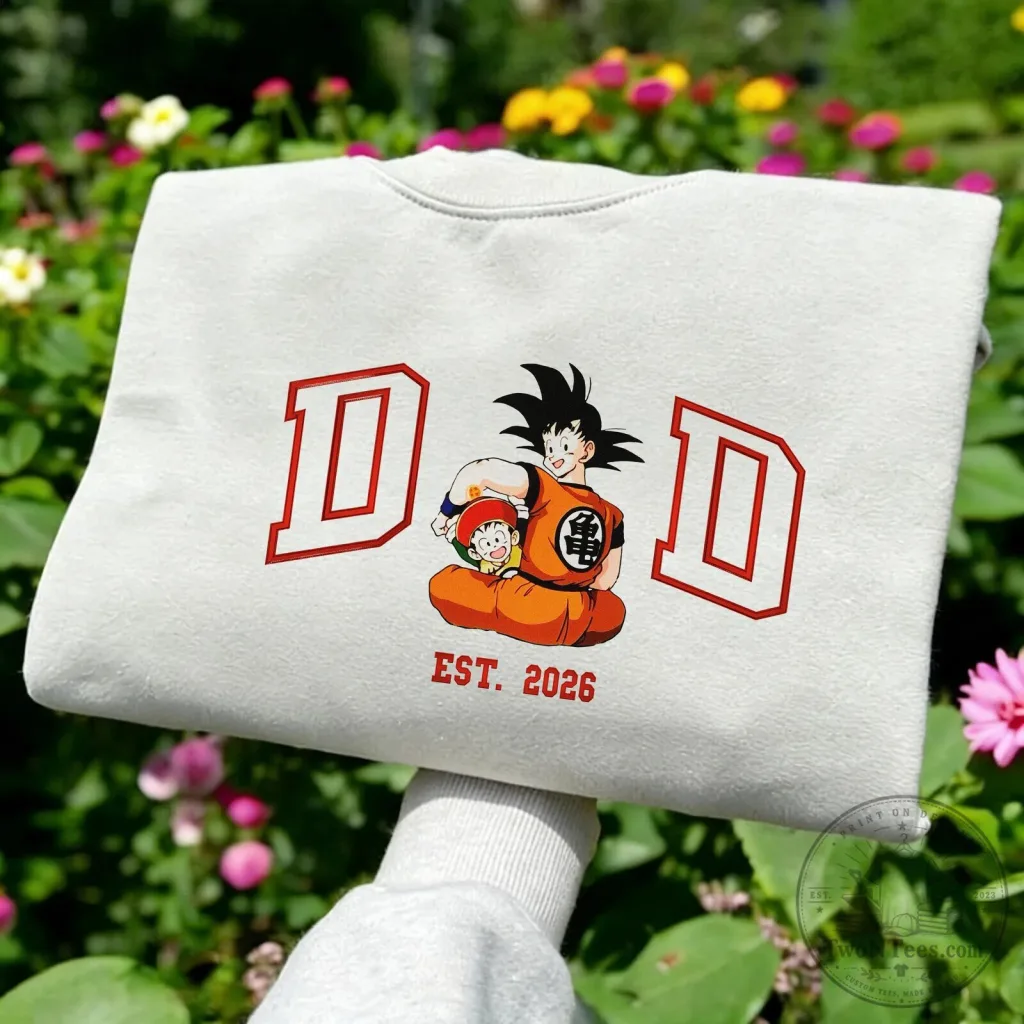 Dragon Ball Z Goku and Gohan Dad Established 2026 Crewneck Sweatshirt