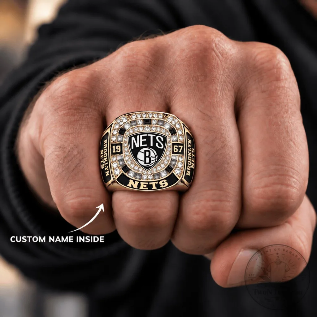 Brooklyn Nets NBA Championship Ring with Custom Engraving Brooklyn Nets NBA Championship Ring with Custom Engraving