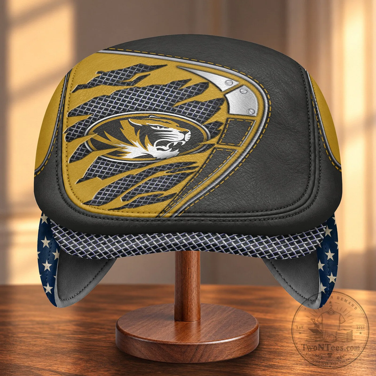 NCAA Flat Cap with Foldable Ear Flaps for Missouri Tigers Fans 7 NCAA Flat Cap with Foldable Ear Flaps for Missouri Tigers Fans