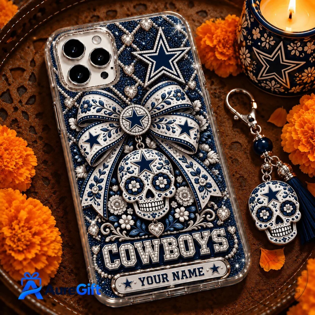 Dallas Cowboys Day of the Dead Personalized Phone Case Dallas Cowboys Day of the Dead Personalized Phone Case