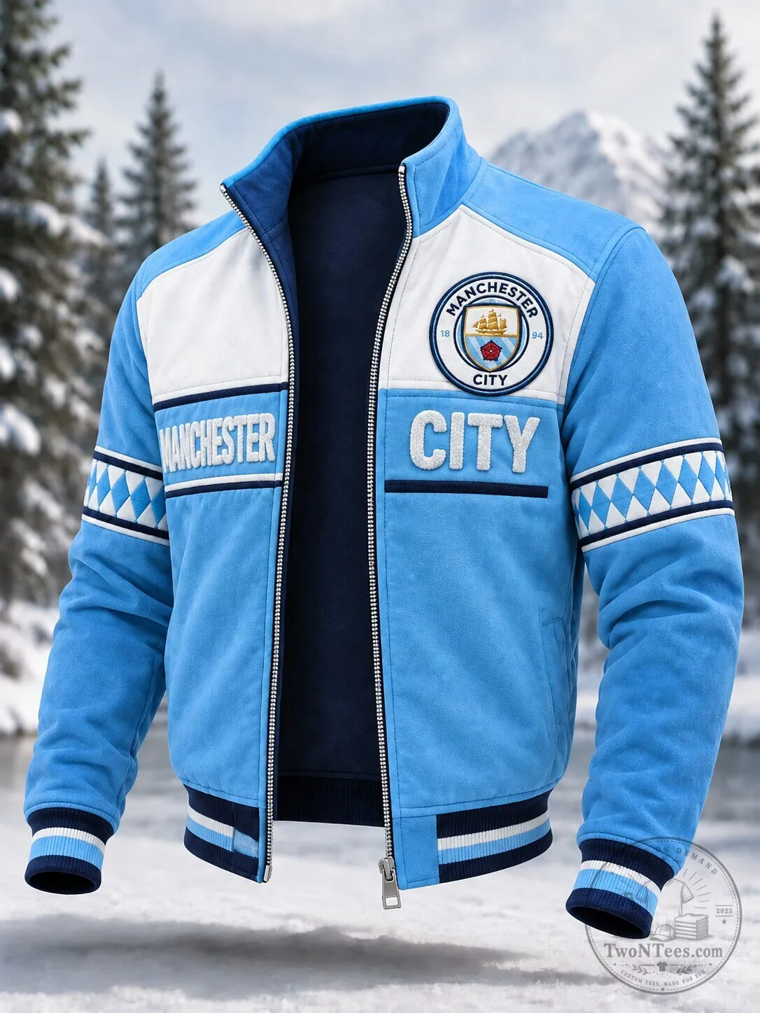 Manchester City Football Club Light Blue Colorblock Zip-Up Jacket