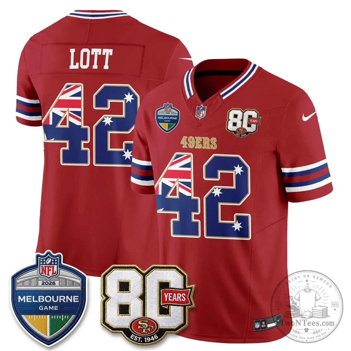 Christian McCaffrey San Francisco 49ers Melbourne Game 2026 Black Football Jersey 79 Christian McCaffrey San Francisco 49ers Melbourne Game 2026 Black Football Jersey