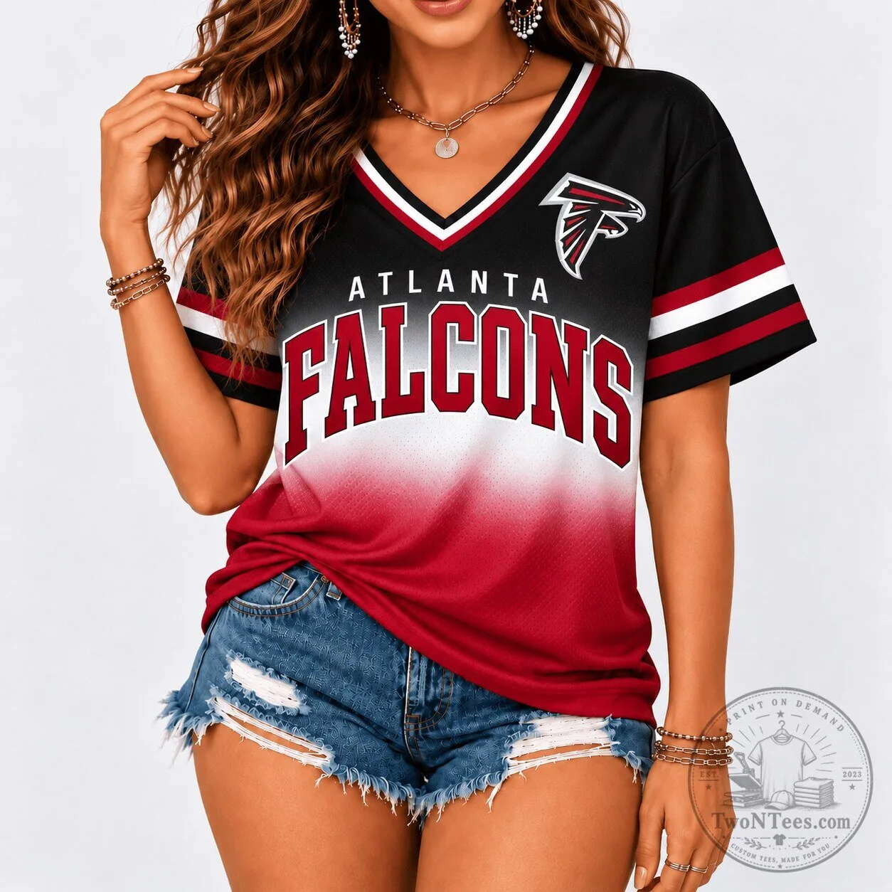Atlanta Falcons NFL Gradient Retro Varsity Game Day Football Jersey