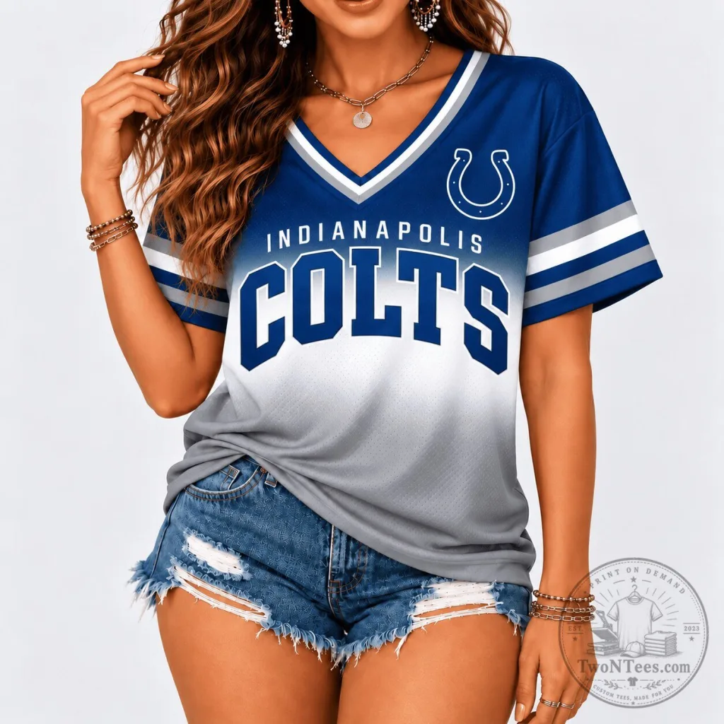 Indianapolis Colts Football Team Gradient Blue and White Game Day Jersey Indianapolis Colts Football Team Gradient Blue and White Game Day Jersey