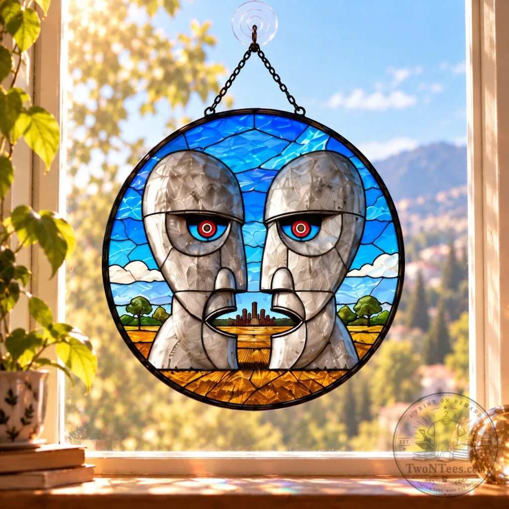 Pink Floyd The Division Bell Album Art Stained Glass Suncatcher Window Hanging Pink Floyd The Division Bell Album Art Stained Glass Suncatcher Window Hanging