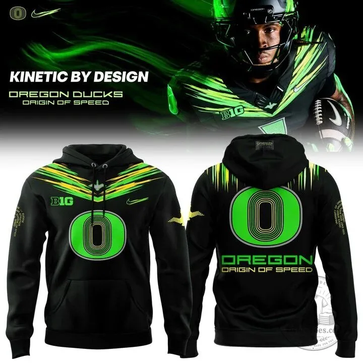 Oregon Ducks Origin Of Speed Football Black Hoodie
