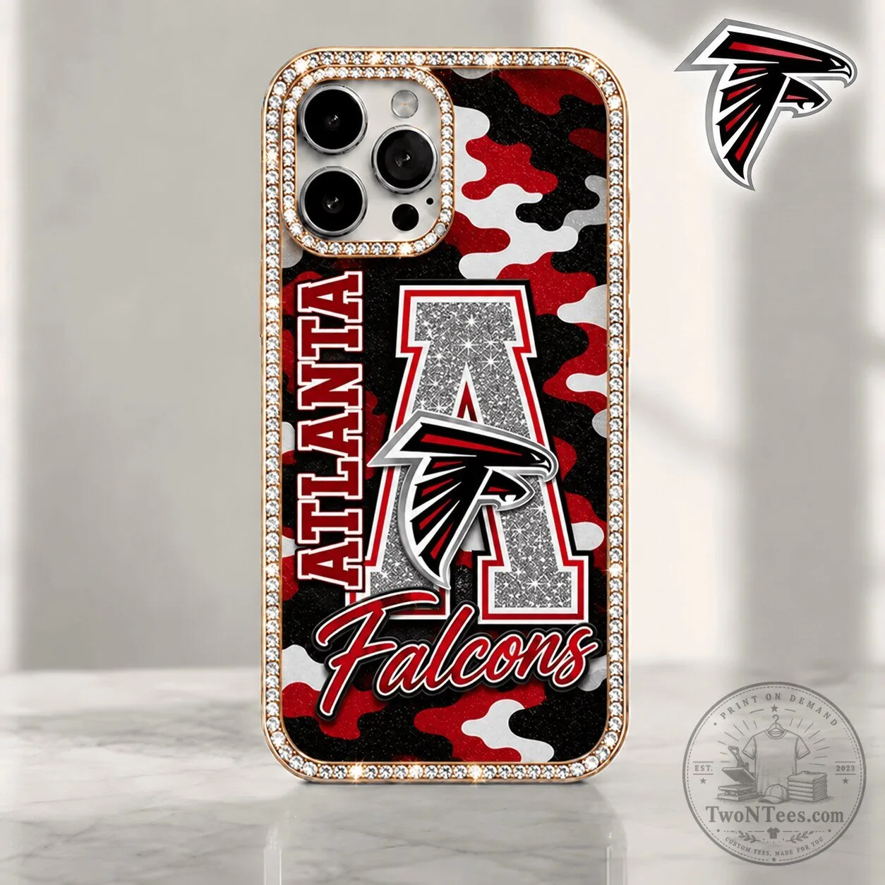 Atlanta Falcons NFL Team Camouflage Bling Phone Case