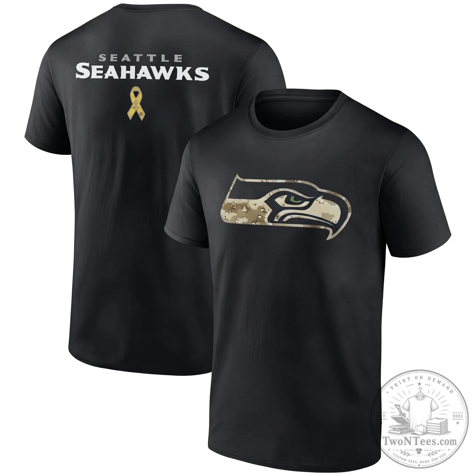 Seattle Seahawks Salute To Service Military Camouflage T-Shirt