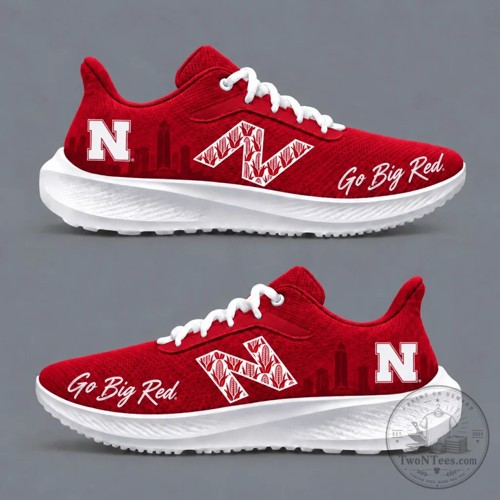 Nebraska Cornhuskers College Football Go Big Red Red Running Shoes Nebraska Cornhuskers College Football Go Big Red Red Running Shoes