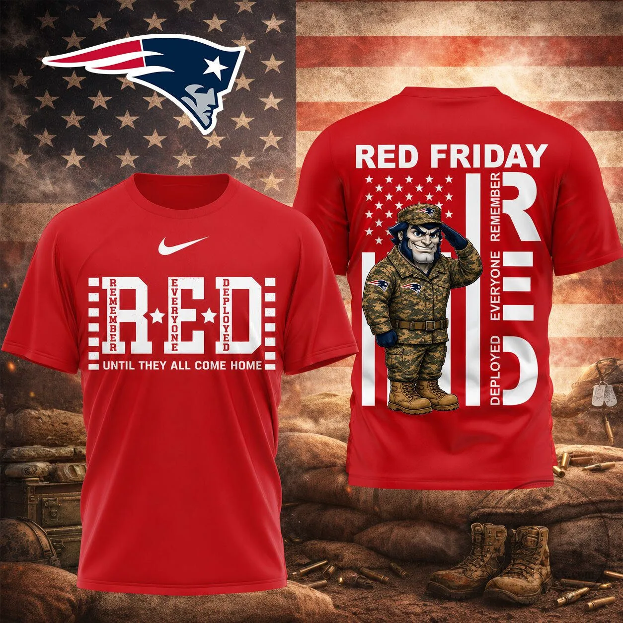 Veteran Tribute T-Shirt for Red Friday - New England Patriots Remember Everyone Deployed 1 Veteran Tribute T-Shirt for Red Friday - New England Patriots Remember Everyone Deployed