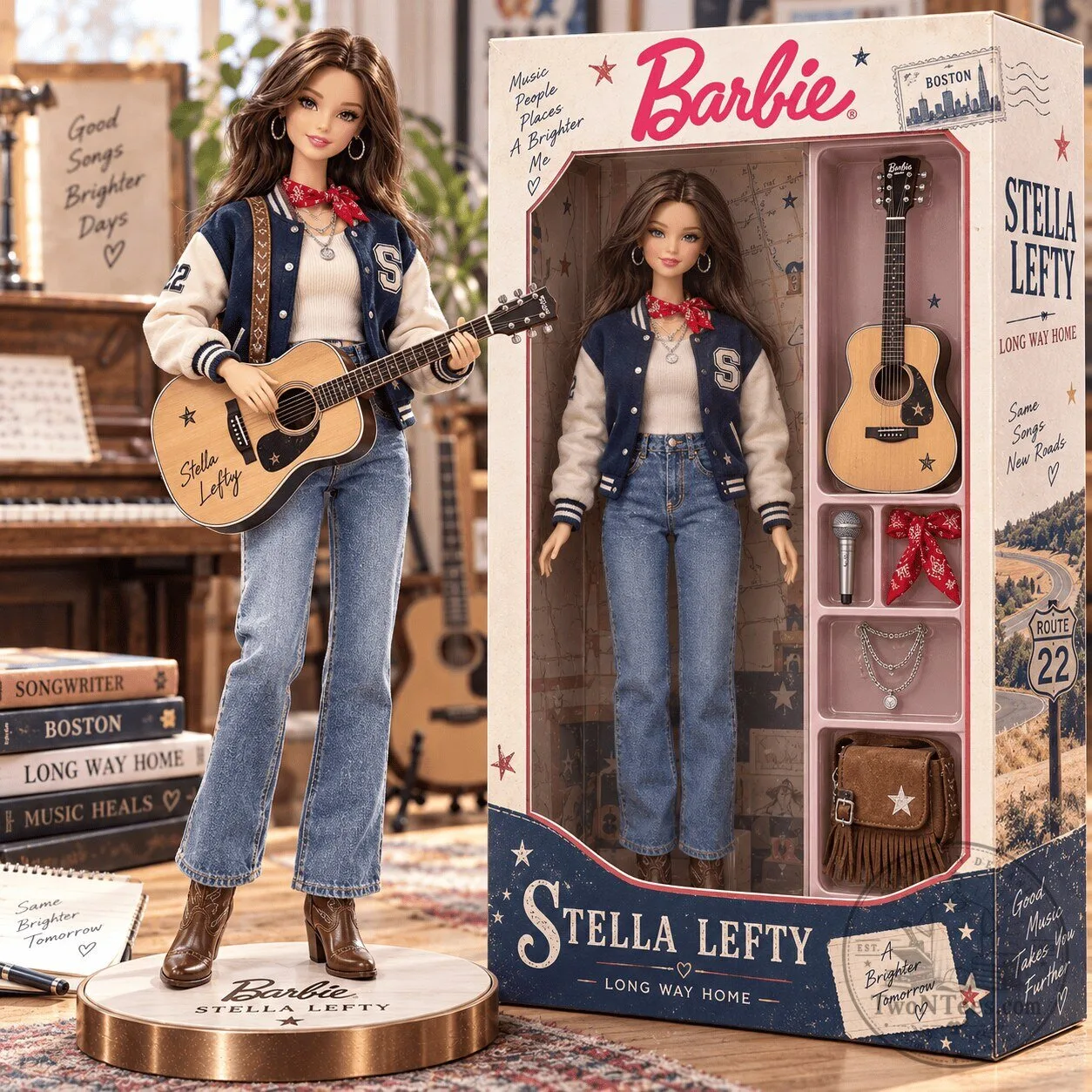 Stella Lefty Barbie Long Way Home Commemorative Collectible Doll Figure