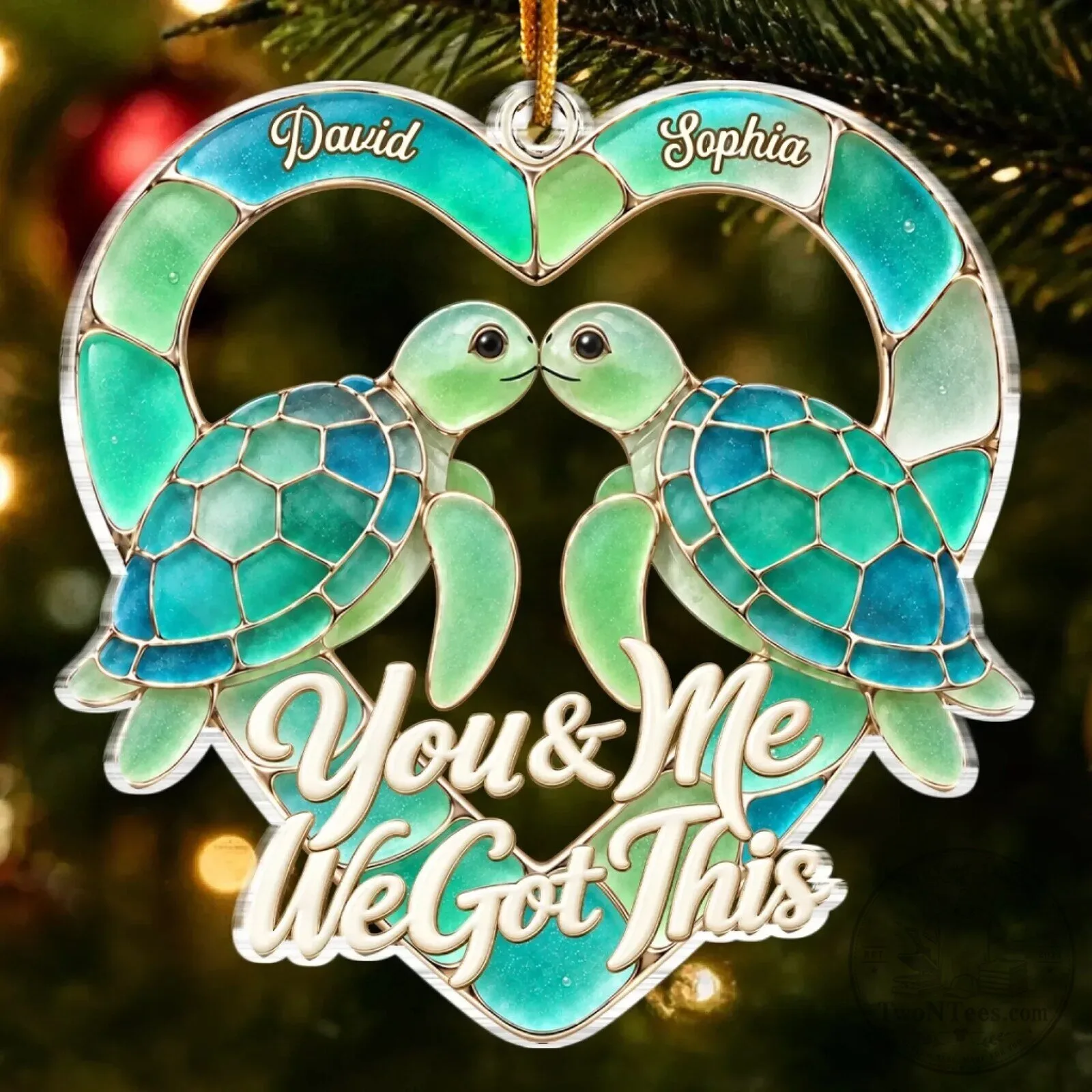 Personalized Sea Turtle Couple You And Me We Got This Christmas Ornament
