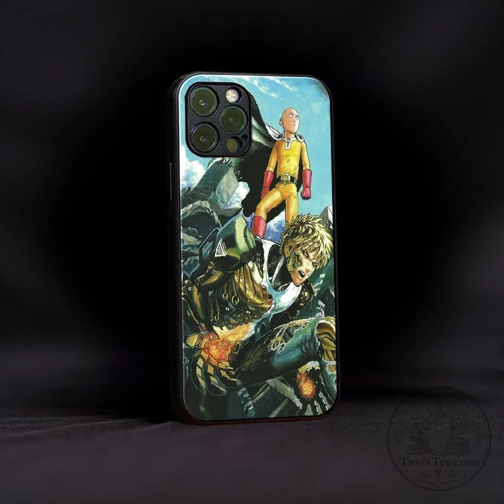 One-Punch Man Saitama and Genos Anime Manga Action Scene Phone Case 1 One-Punch Man Saitama and Genos Anime Manga Action Scene Phone Case