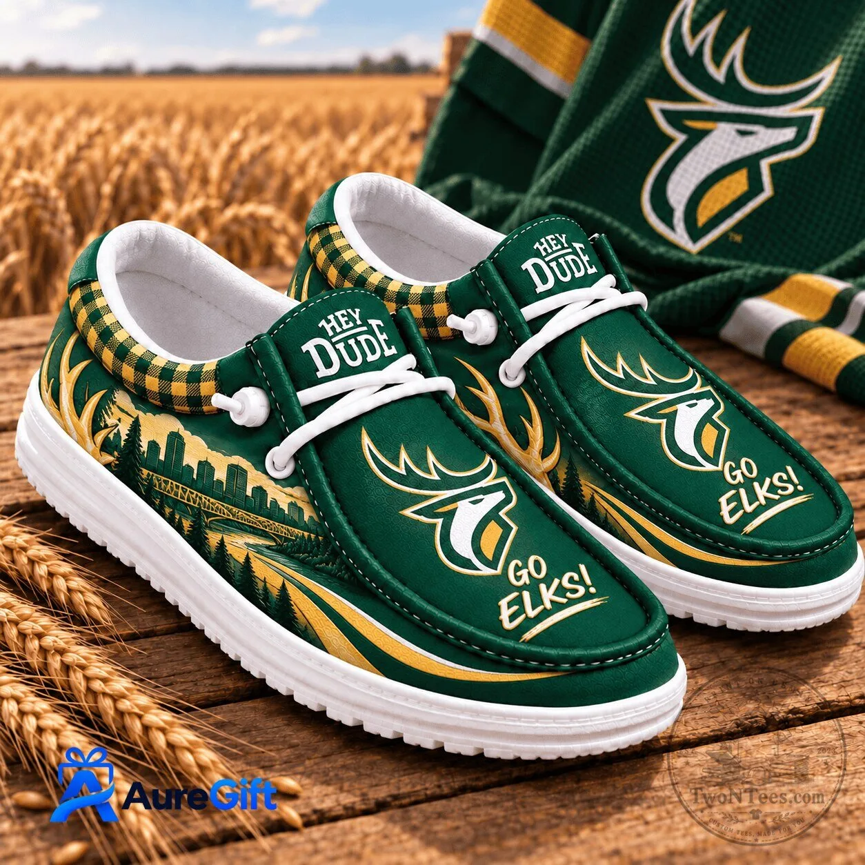 Edmonton Elks CFL Team Personalized Hey Dude Shoes for Canadian Football League Fans 1 Edmonton Elks CFL Team Personalized Hey Dude Shoes for Canadian Football League Fans