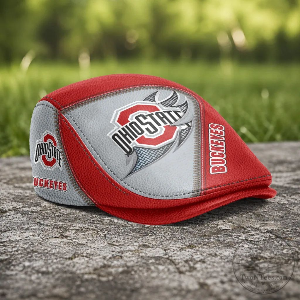 Ohio State Buckeyes NCAA Flat Cap, Golf Hat for Men and Women Ohio State Buckeyes NCAA Flat Cap, Golf Hat for Men and Women