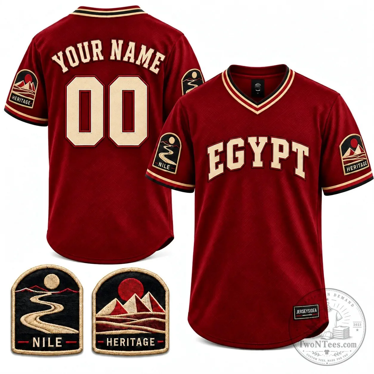 Egypt Nile Heritage Custom Baseball Jersey 6 Egypt Nile Heritage Custom Baseball Jersey