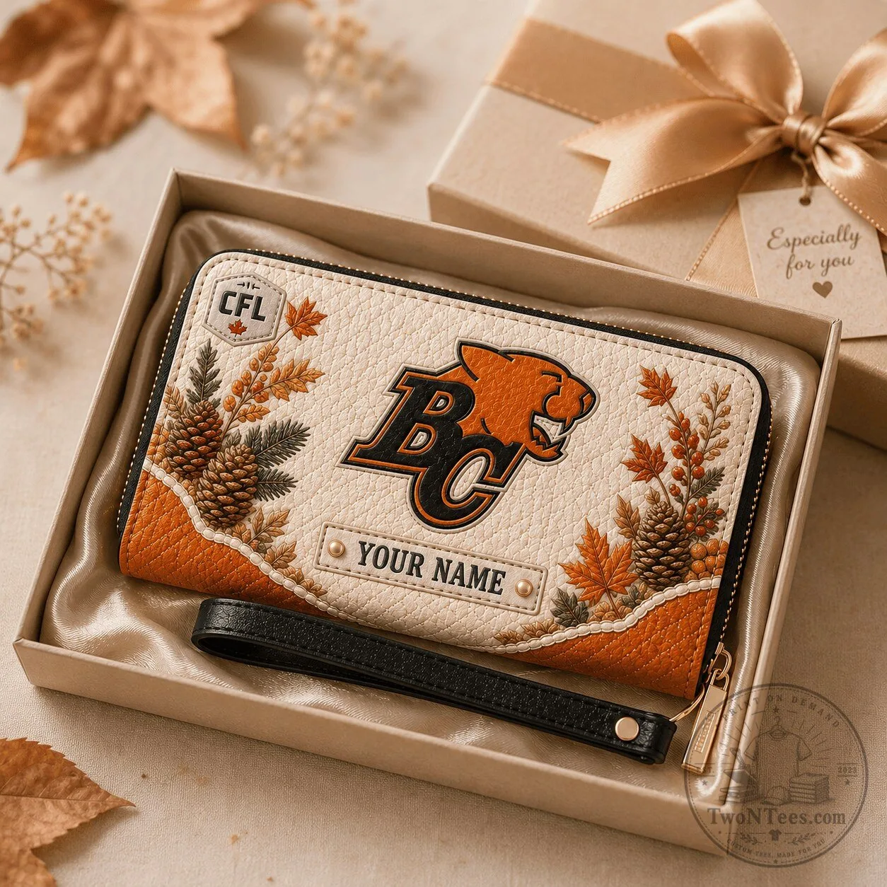 BC Lions Canadian Football League Autumn Style Personalized Wallet