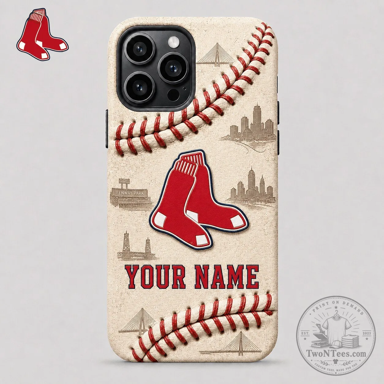 Boston Red Sox Baseball Custom Name Phone Case for iPhone and Samsung