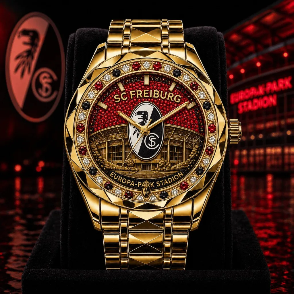 SC Freiburg Bundesliga Europa-Park Stadion Gold Tone Men's Watch SC Freiburg Bundesliga Europa-Park Stadion Gold Tone Men's Watch