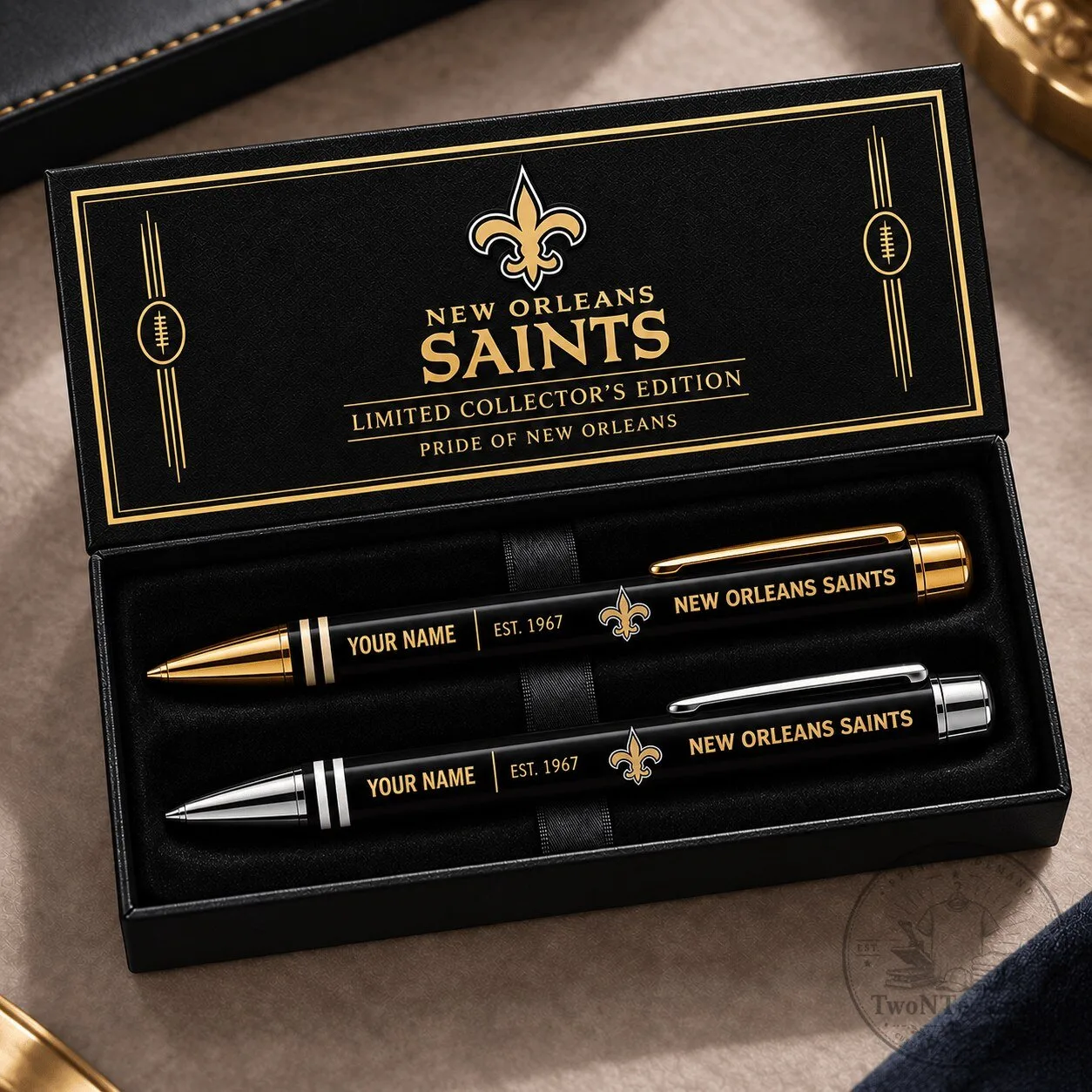 New Orleans Saints Personalized Ballpoint Pen Set for Football Fans