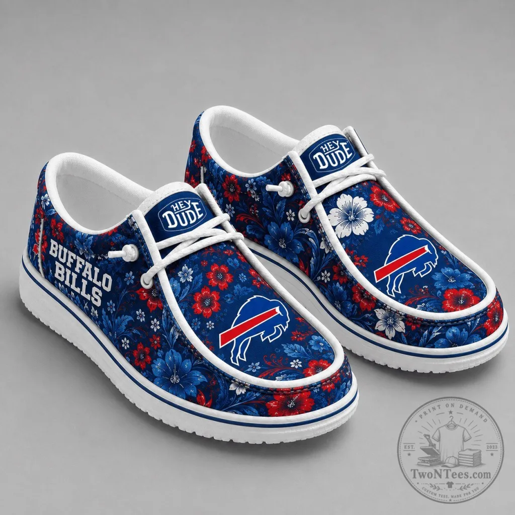 Buffalo Bills National Football League Team Floral Pattern Loafer Shoes Buffalo Bills National Football League Team Floral Pattern Loafer Shoes