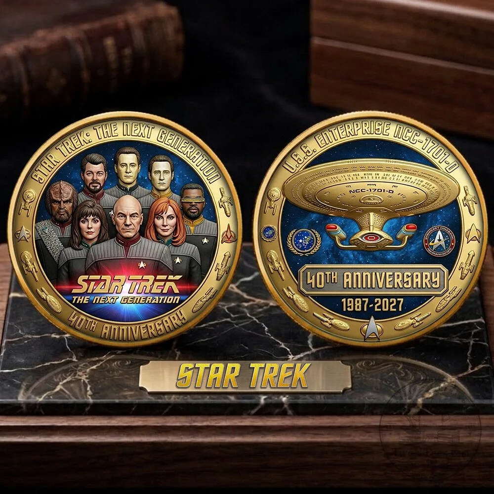 Star Trek The Next Generation 40th Anniversary Commemorative Gold Coin