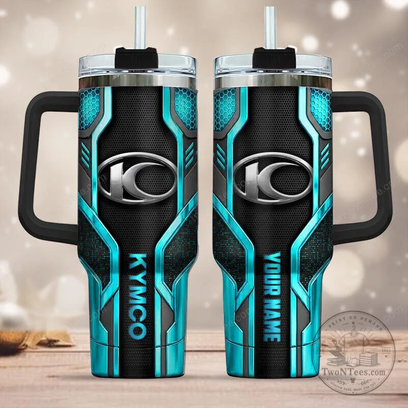 Kymco Motorcycle Logo Personalized Name Blue Black Stainless Steel Tumbler 1 Kymco Motorcycle Logo Personalized Name Blue Black Stainless Steel Tumbler