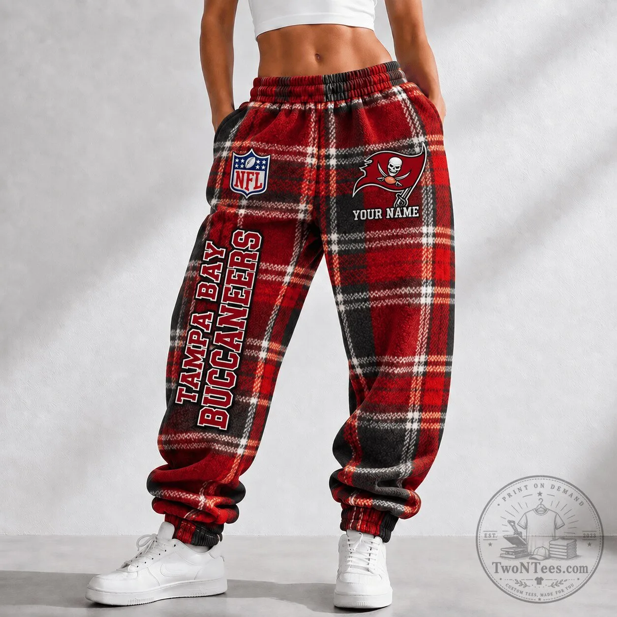 Tampa Bay Buccaneers NFL Plaid Flannel Custom Name Pants