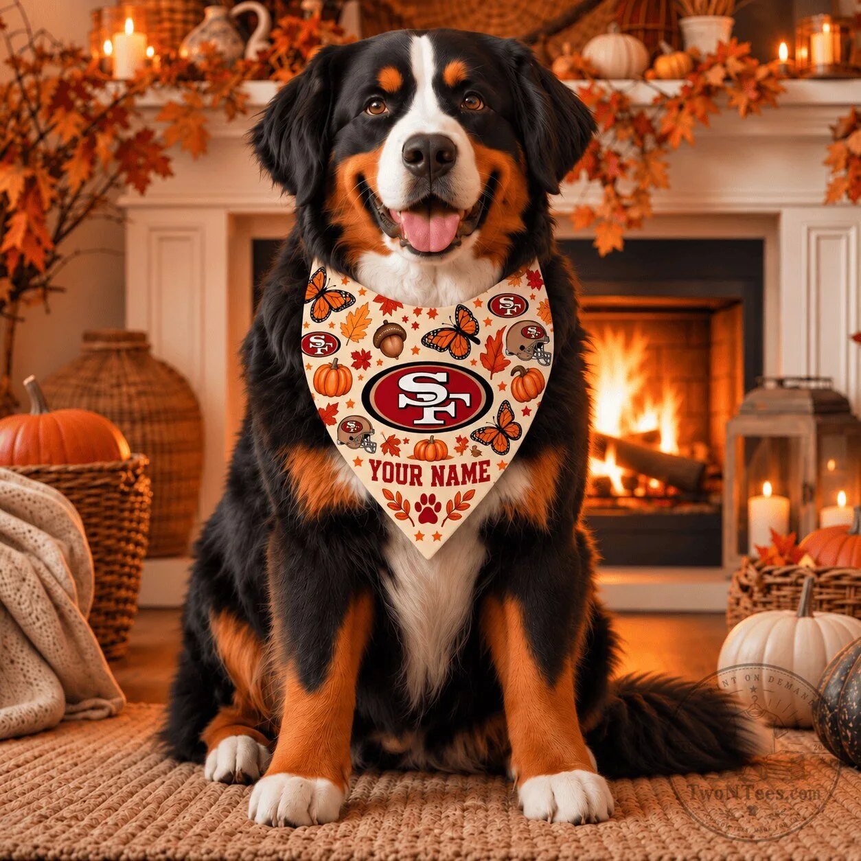 San Francisco 49ers Personalized Pet Bandana 1 San Francisco 49ers Personalized Pet Bandana