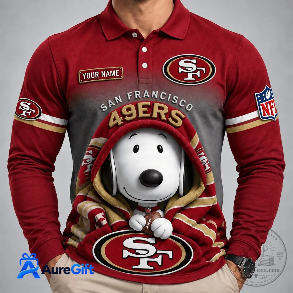 San Francisco 49ers Snoopy Christmas Kick Off Personalized Polo Shirt San Francisco 49ers Snoopy Christmas Kick Off Personalized Polo Shirt