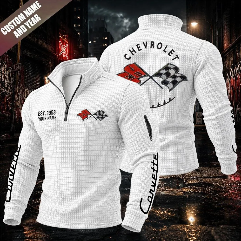 Chevrolet Corvette Racing Flags Quarter-Zip Pullover Sweatshirt