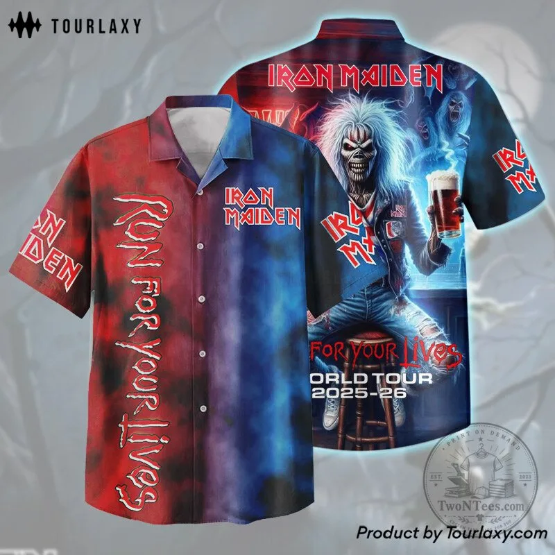 Iron Maiden Run For Your Lives World Tour 2025-26 Hawaiian Shirt