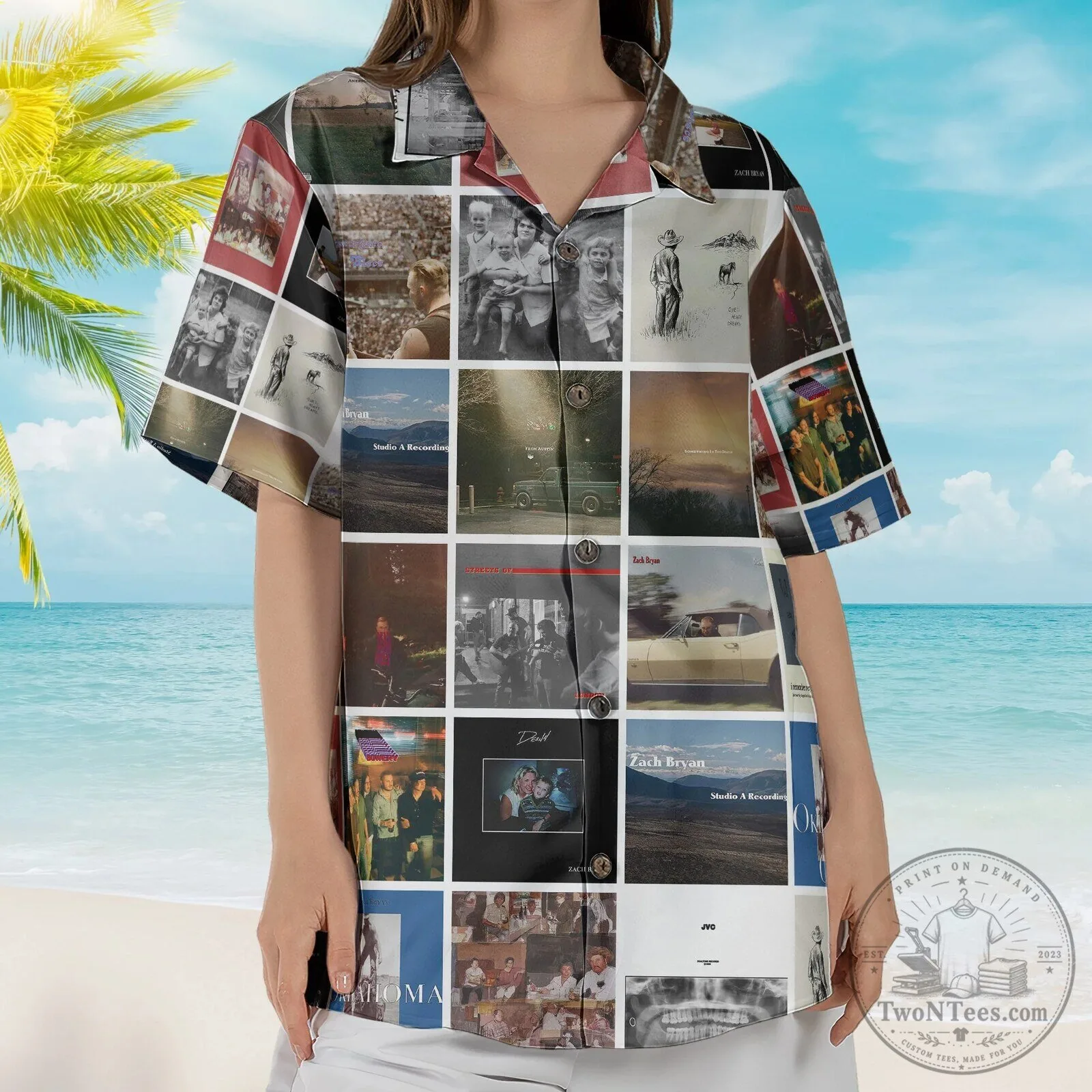 Country Music Zach Bryan Album Collage Hawaiian Shirt for Men 6 Country Music Zach Bryan Album Collage Hawaiian Shirt for Men