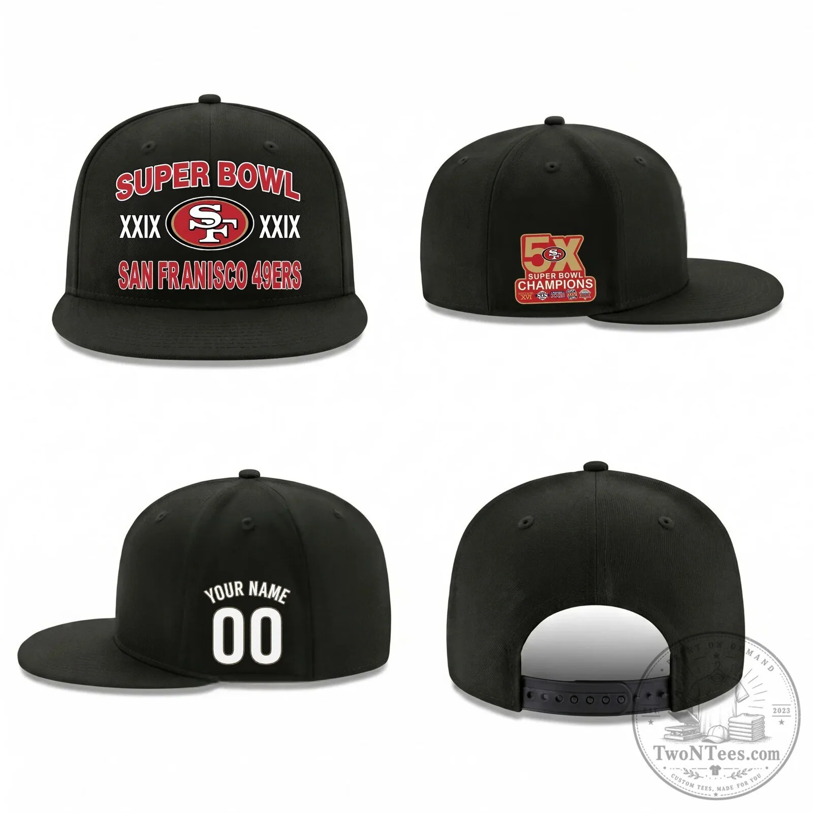 San Francisco 49ers Super Bowl Champions Personalized Snapback Cap Hat