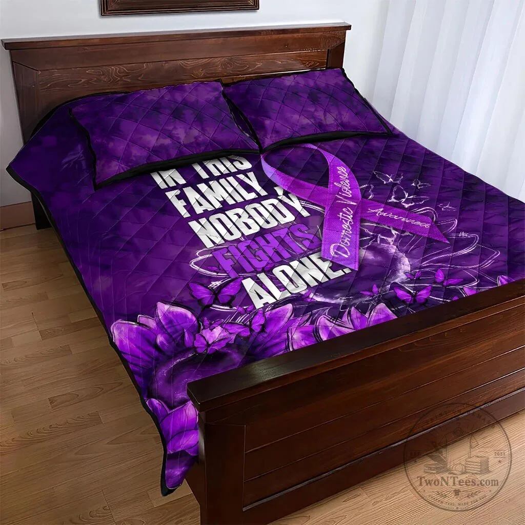 Domestic Violence Awareness Purple Ribbon Sunflower Quilt Bedding Set 9 Domestic Violence Awareness Purple Ribbon Sunflower Quilt Bedding Set